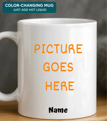 Blank mug with color-changing badge-1