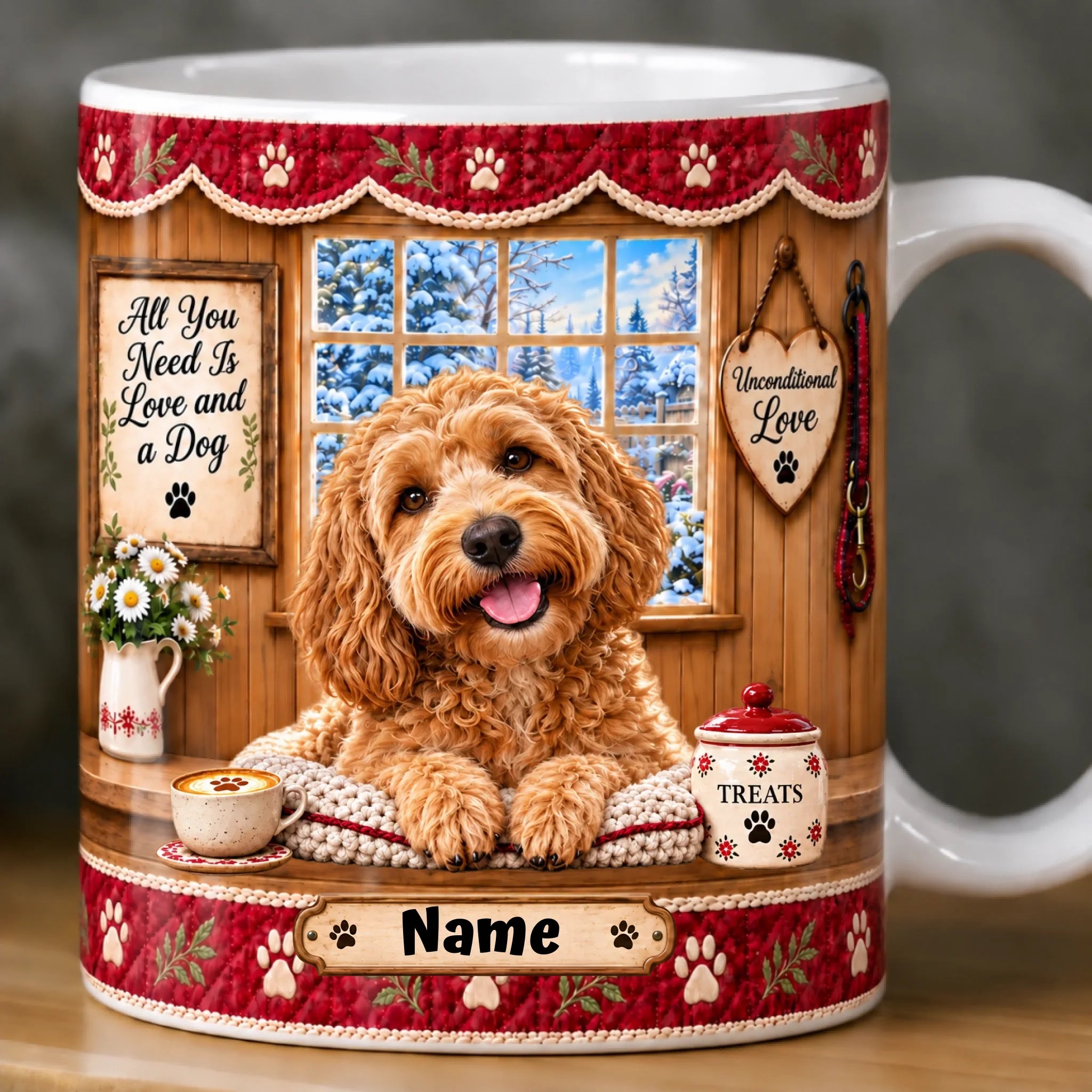 Love and a Dog Ceramic Mug-2